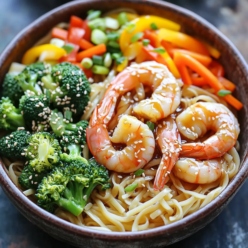 Delicious Teriyaki Shrimp Noodle Bowls 15 Minutes Recipe