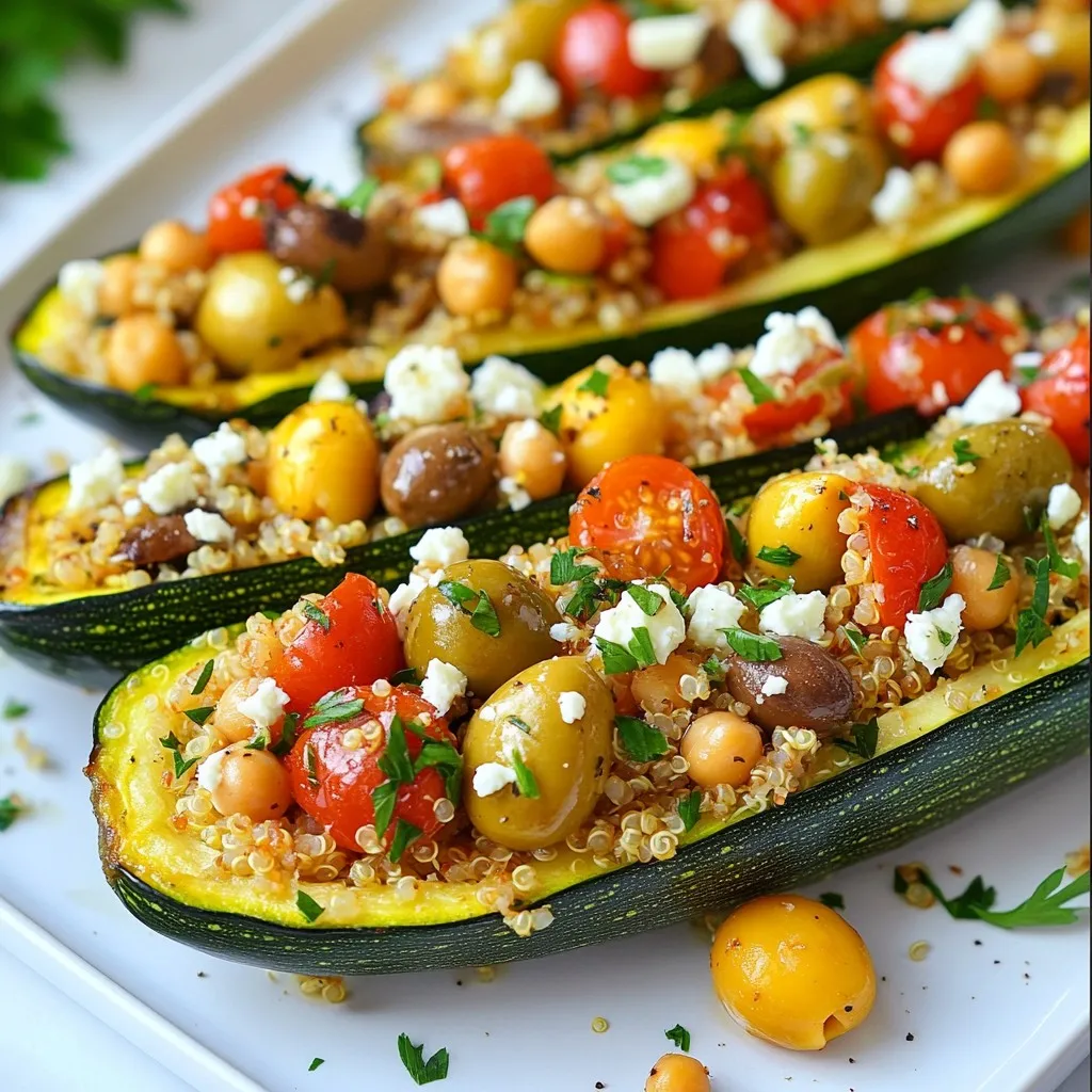 Stuffed Zucchini Boats Mediterranean Flavor Burst