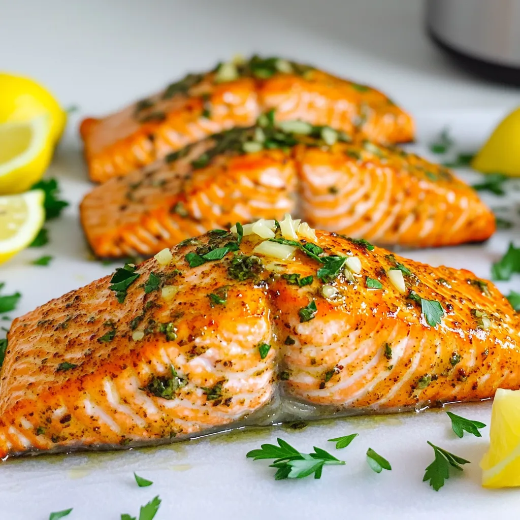 Air Fryer Garlic Herb Salmon Fillets Simple and Tasty