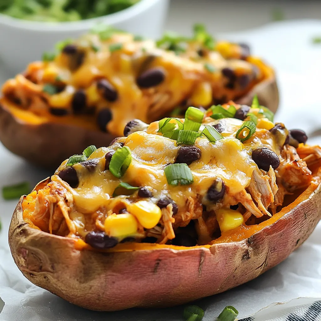 BBQ Chicken Stuffed Sweet Potatoes Tasty and Healthy