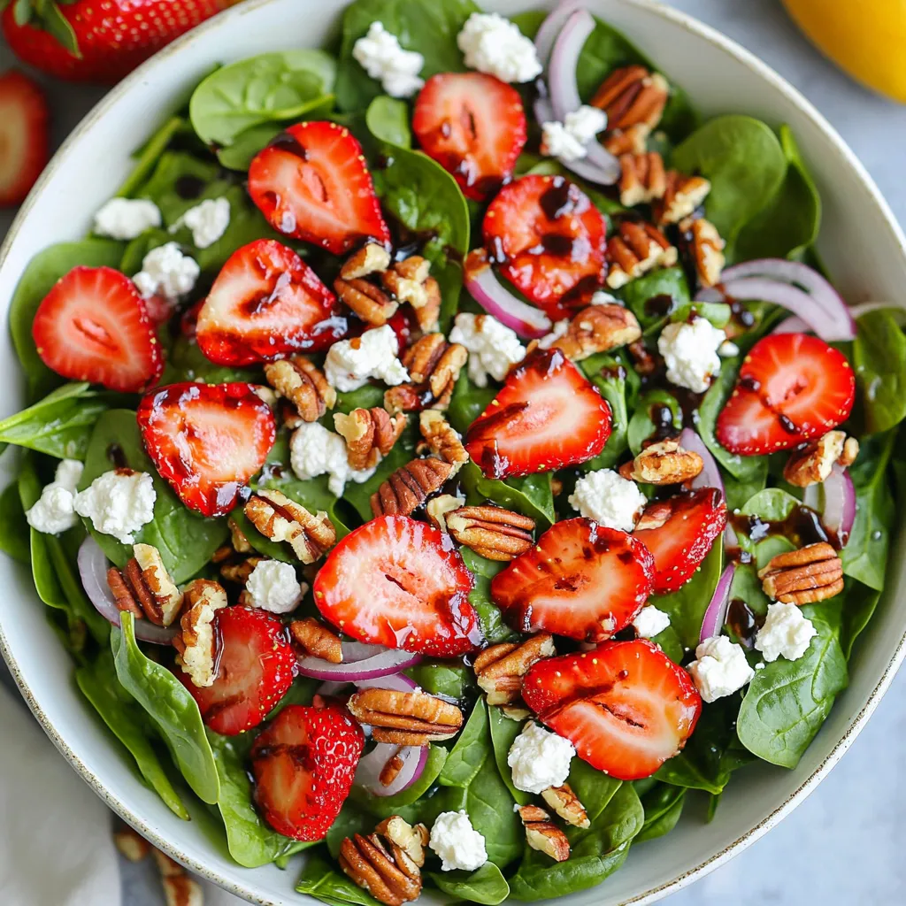 Strawberry Spinach Salad with Goat Cheese Delight