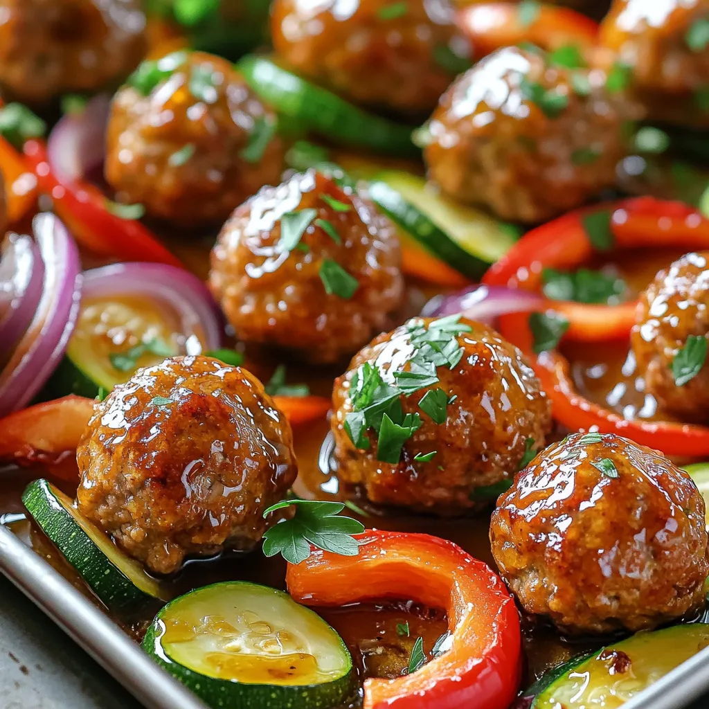 Sheet-Pan Honey Garlic Meatball Dinner Recipe