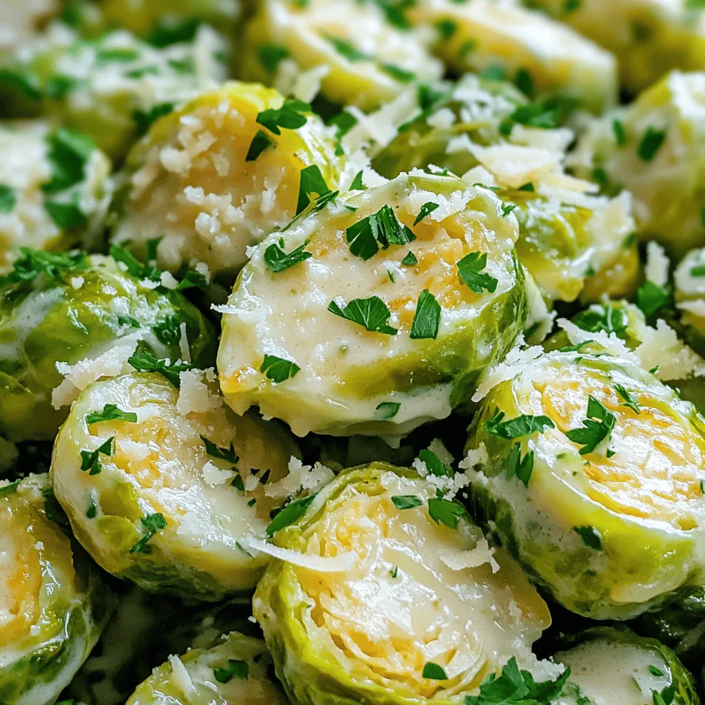 Creamy Garlic Parmesan Brussels Sprouts Delightful Dish