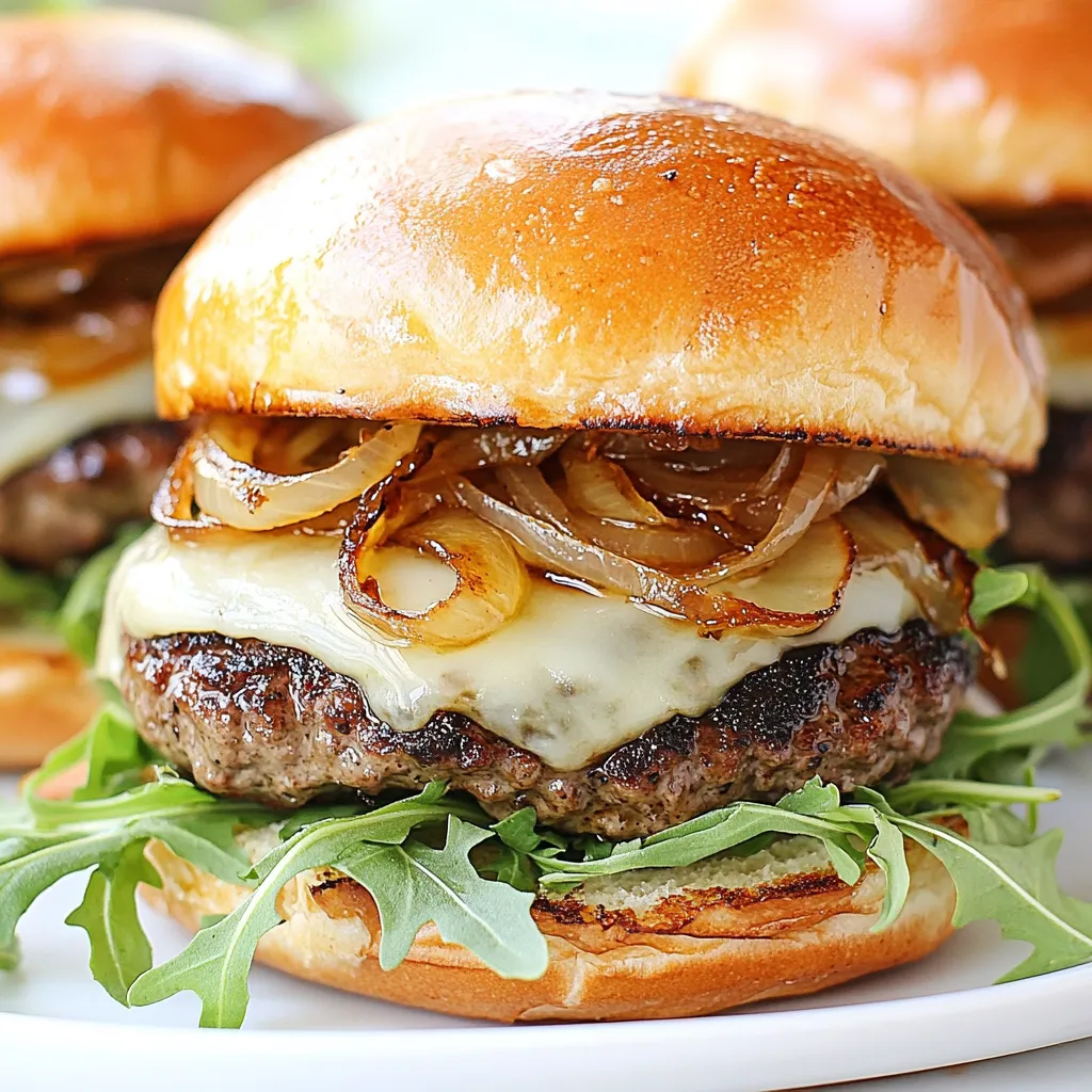 Caramelized Onion Swiss Burgers Juicy and Flavorful Treat