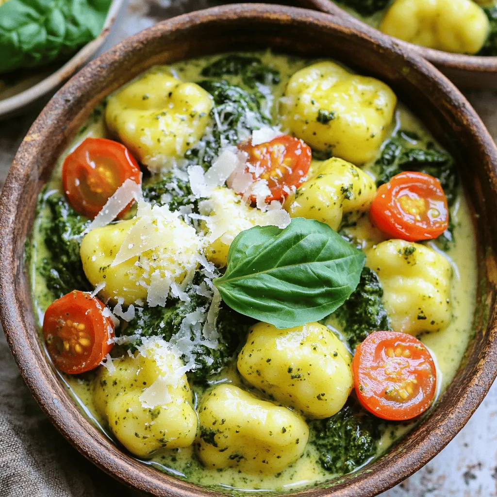 One-Pot Creamy Pesto Gnocchi With Spinach Delight