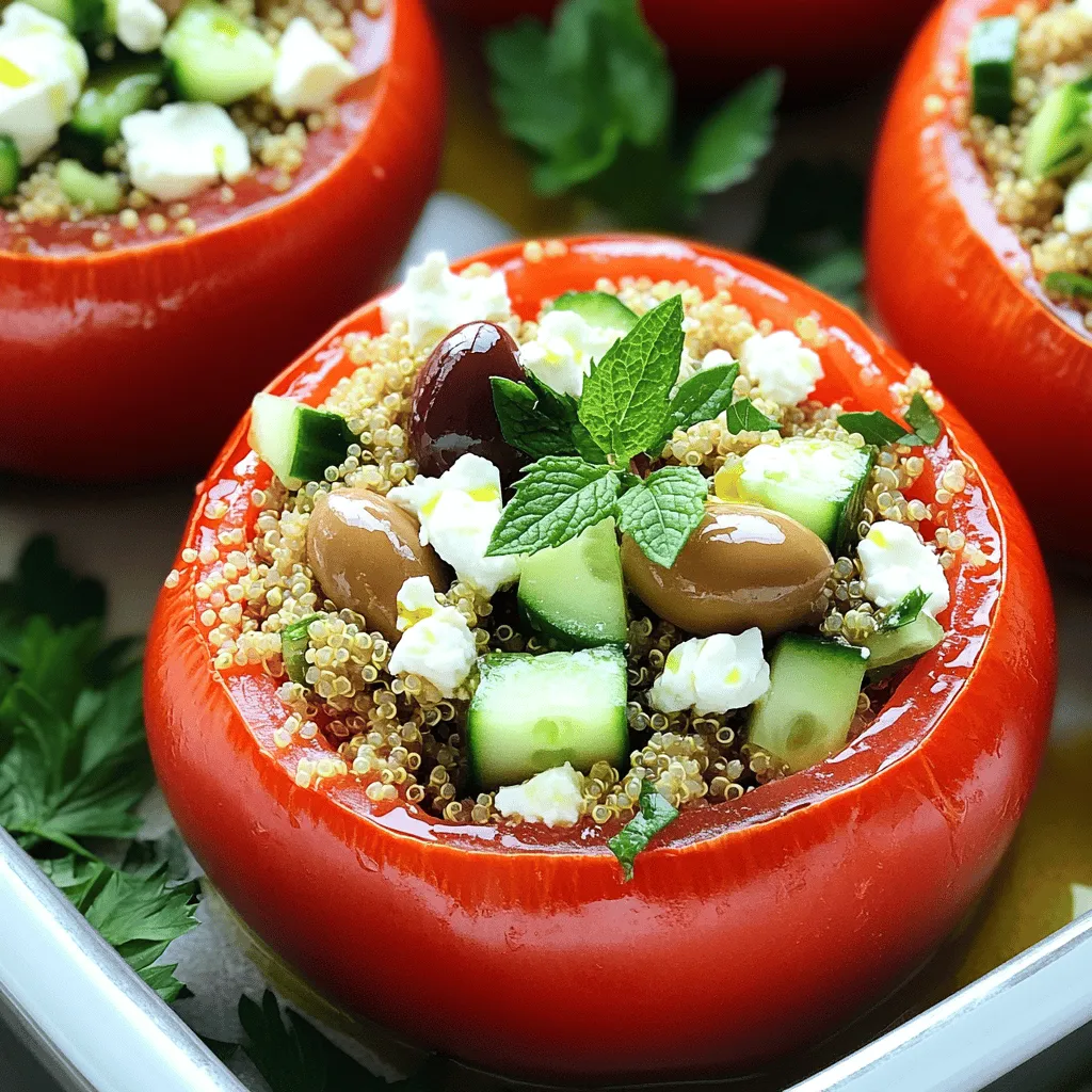 Greek Quinoa Stuffed Tomatoes Flavorful Dinner Idea