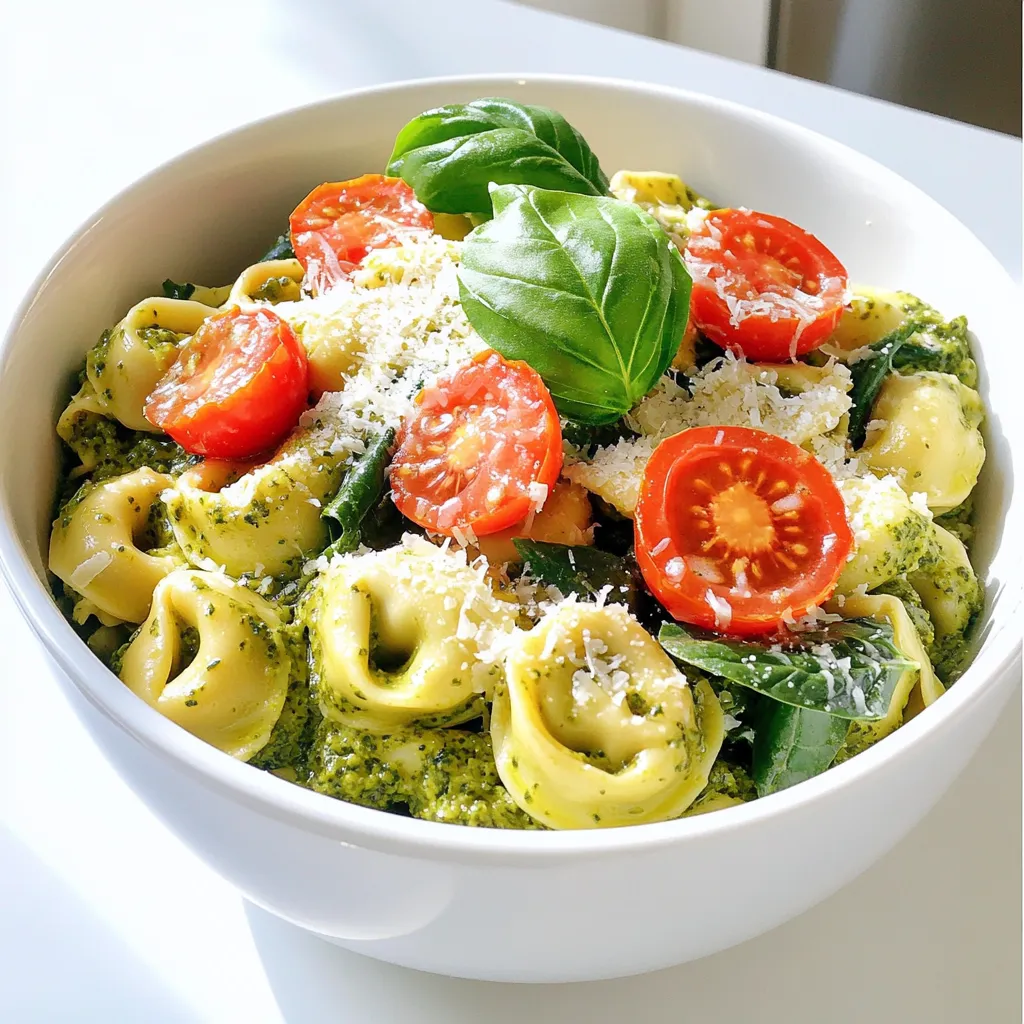 One Pot Creamy Pesto Tortellini Quick and Simple Dish