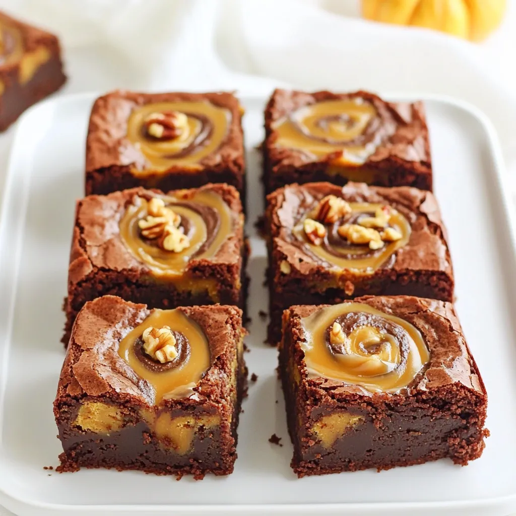 Caramel Swirl Pumpkin Brownies Irresistible Treat