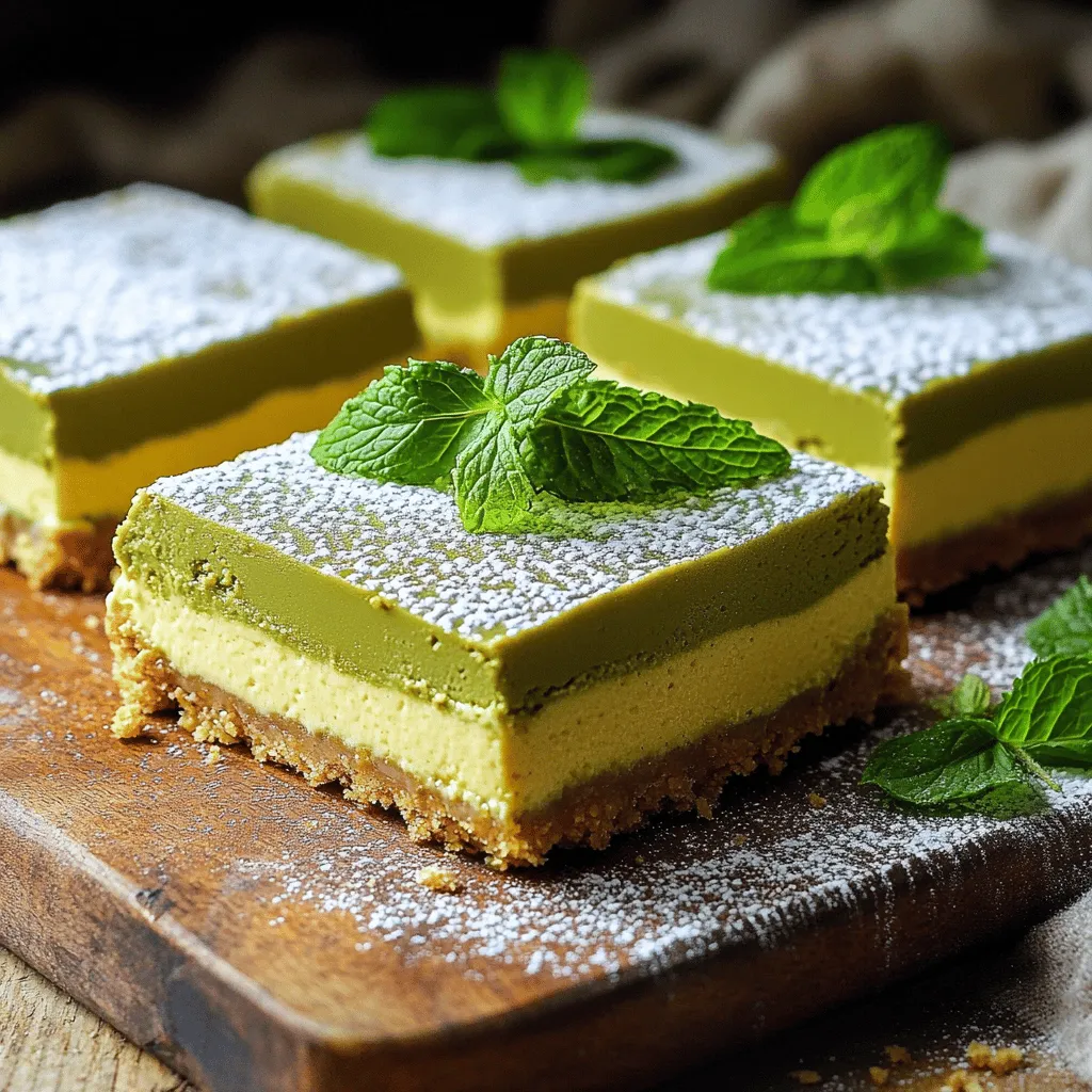 No-Bake Matcha Cheesecake Bars Delightful Treat