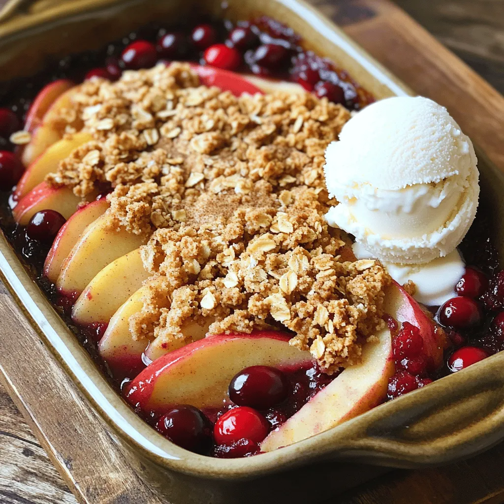 Warm Spiced Apple Cranberry Crisp Savory Dessert Delight