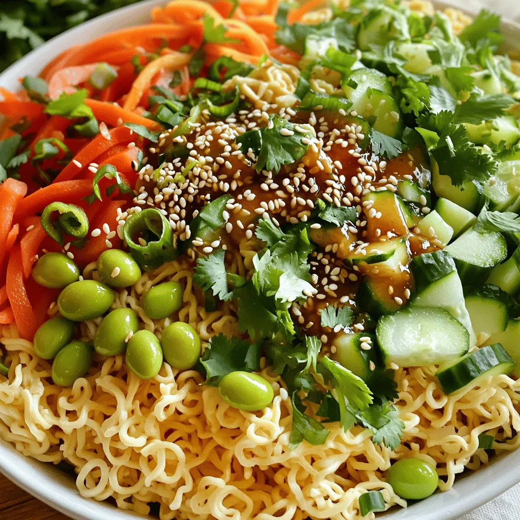 Savory Sesame Garlic Ramen Noodle Salad Recipe