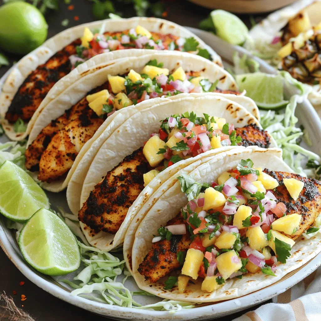 Blackened Fish Tacos with Pineapple Salsa Delight