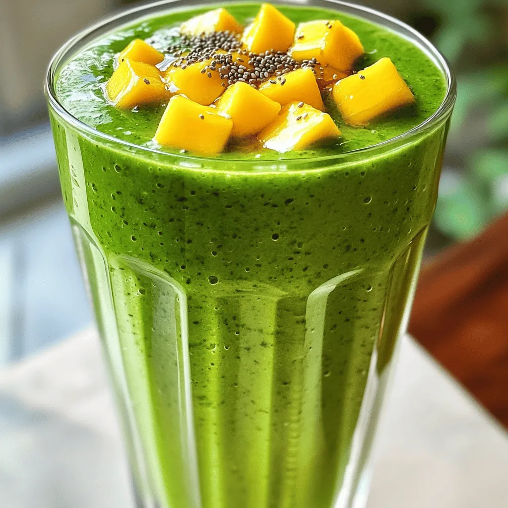Tropical Green Smoothie Refreshing and Nutritious Drink