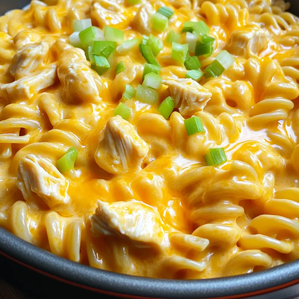 One-Pot Creamy Buffalo Chicken Pasta Delight