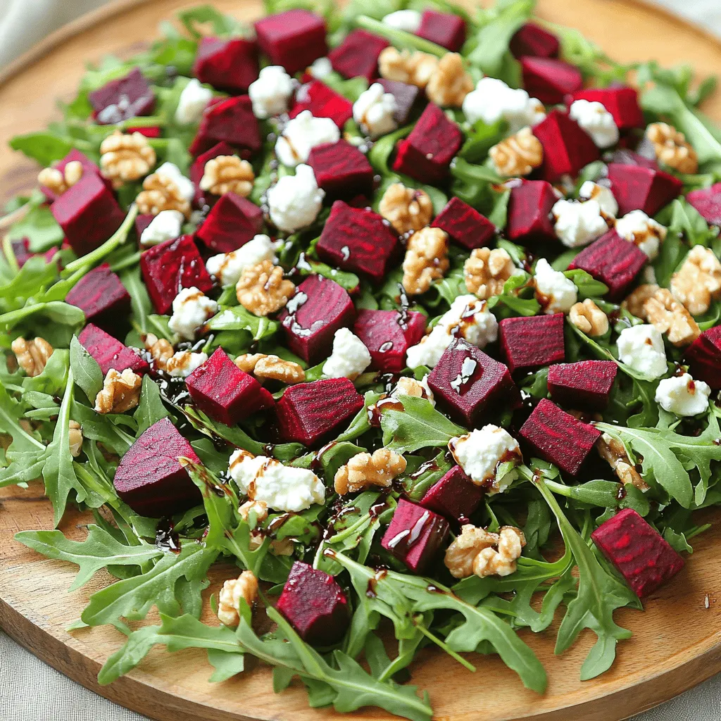 Beet Goat Cheese Arugula Salad Colorful and Fresh Dish