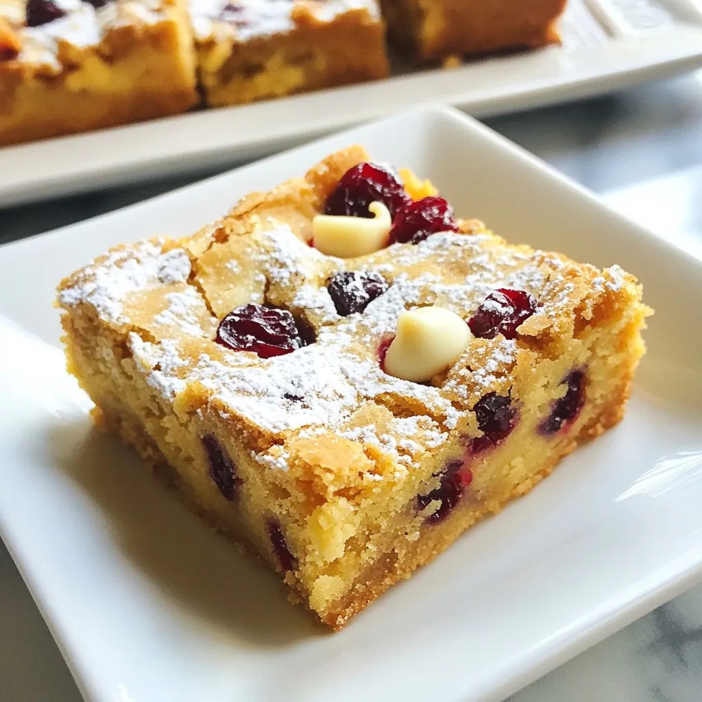Cranberry White Chocolate Blondies Irresistible Treat