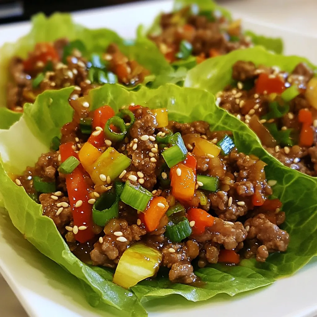 Savory Sesame Ginger Beef Lettuce Wraps Recipe