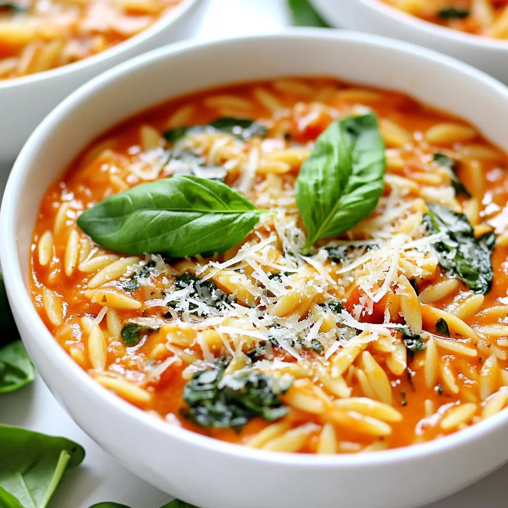 Creamy Tomato Spinach Orzo Flavorful and Simple Dish