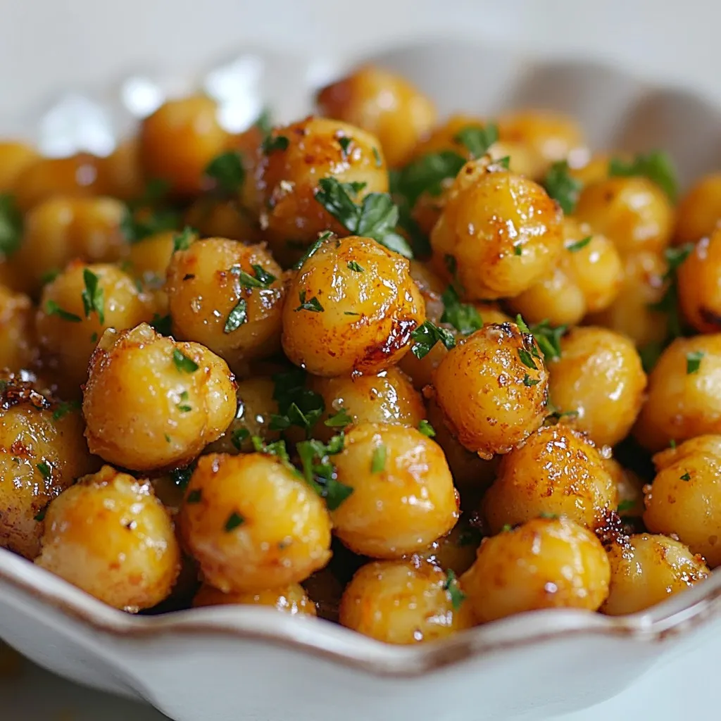 Honey Garlic Roasted Chickpeas Simple and Crunchy Snack
