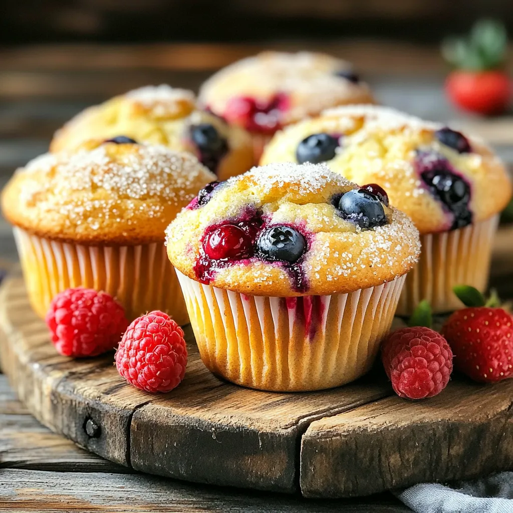 Triple Berry Muffins Delightfully Easy Recipe