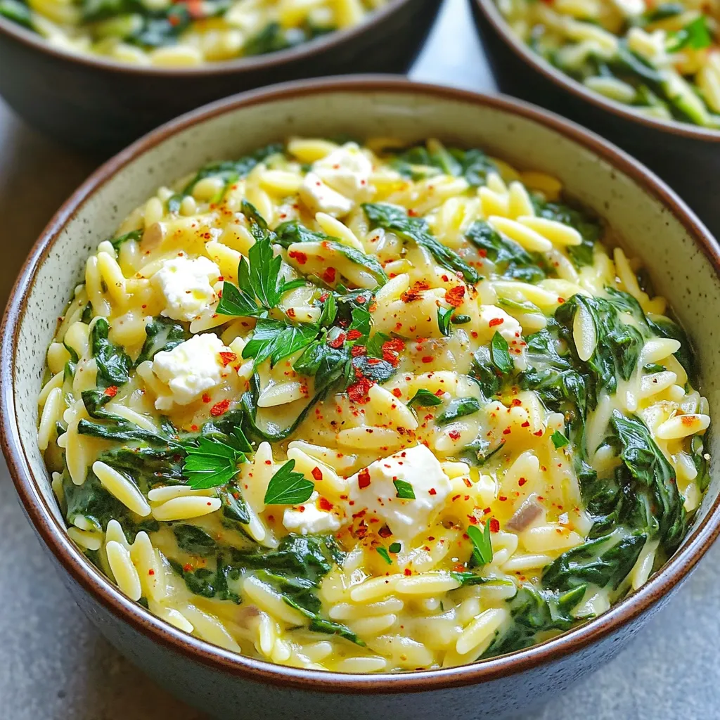 Creamy One-Pot Spinach Feta Orzo Simple Delight