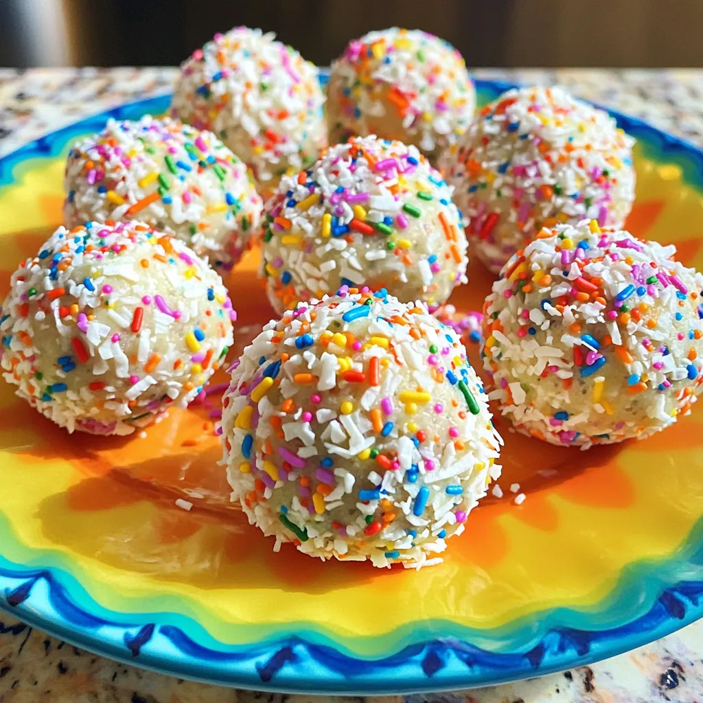 No Bake Birthday Cake Protein Bites Easy Recipe