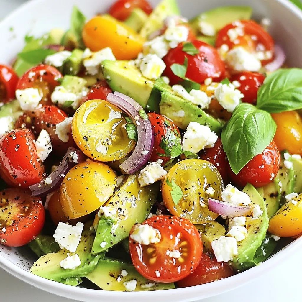 Avocado Tomato Feta Salad Refreshing and Simple Dish