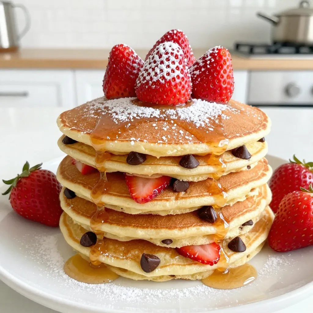 Strawberry Chocolate Chip Pancakes Delightful Breakfast Treat
