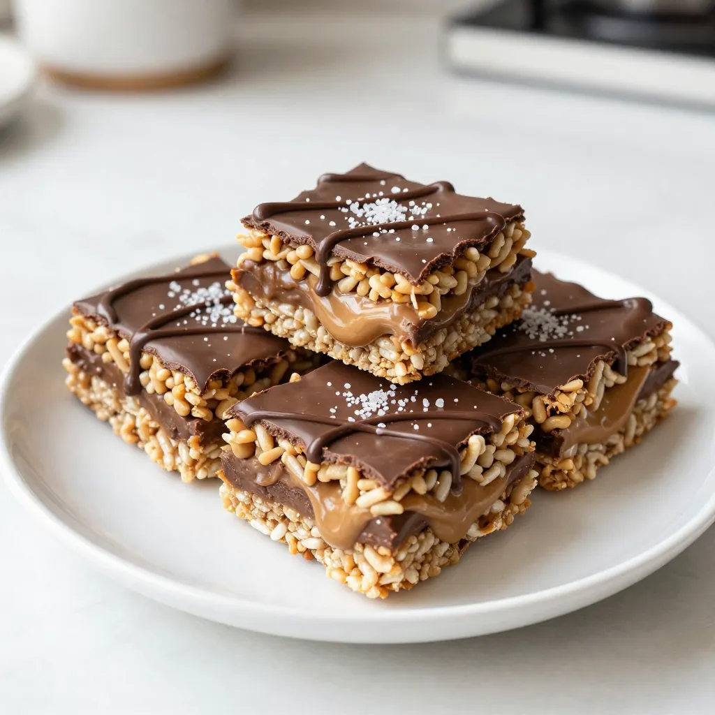 Peanut Butter Chocolate Rice Krispie Treats Delight