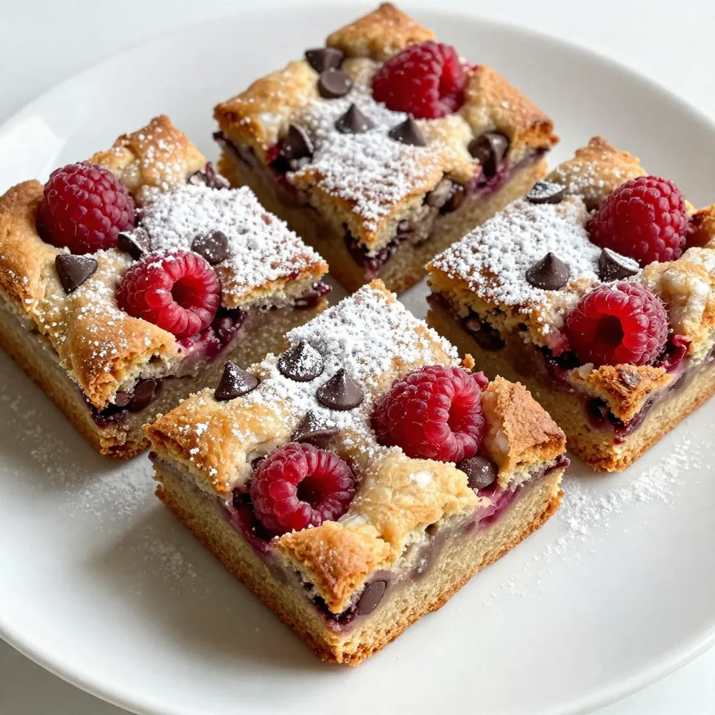 Raspberry Chocolate Chip Blondies Scrumptious Treat