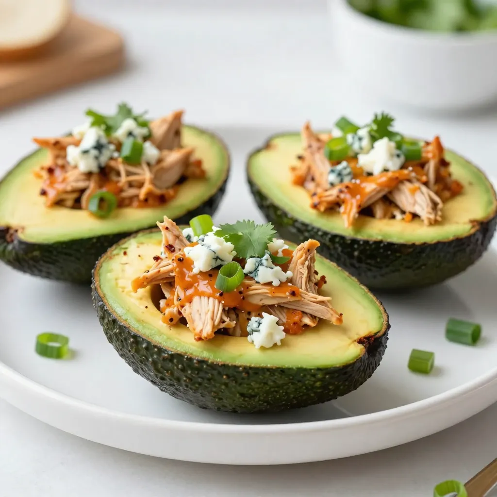 Buffalo Chicken Stuffed Avocados Flavorful Meal Idea