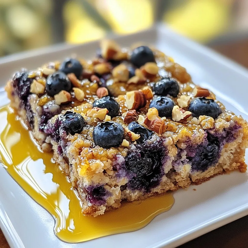 Blueberry Oatmeal Breakfast Squares Quick and Tasty Snack