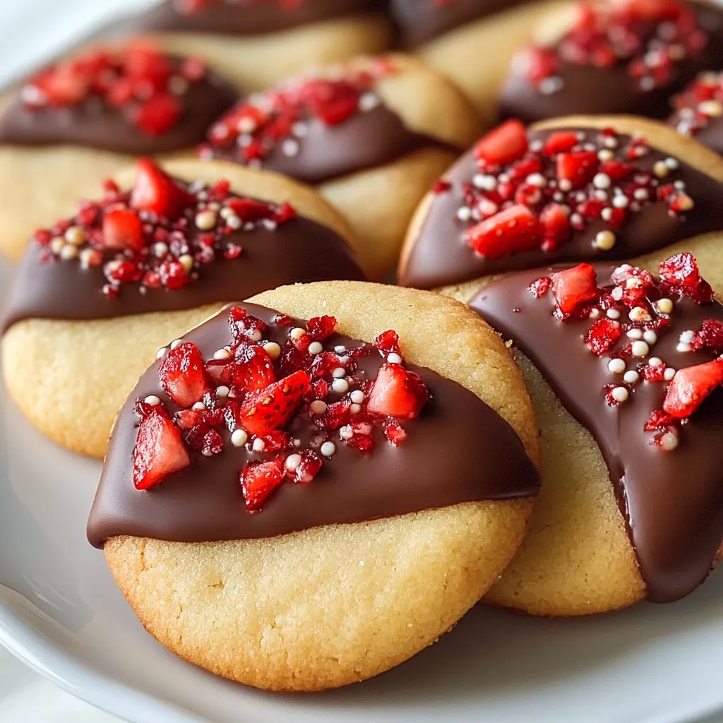 Chocolate Dipped Strawberry Cookies Delightful Treat