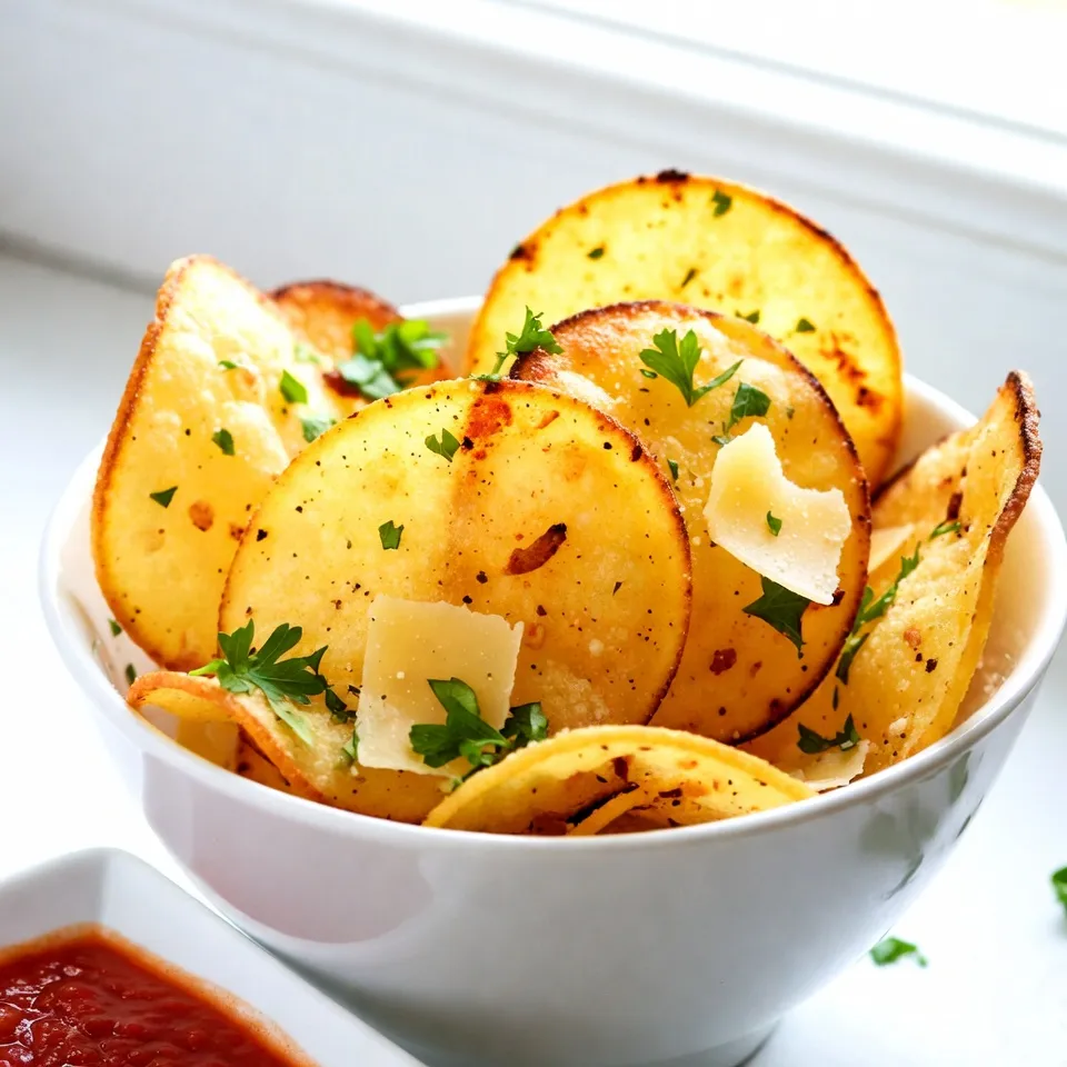 Garlic Parmesan Pasta Chips Crispy and Flavorful Snack