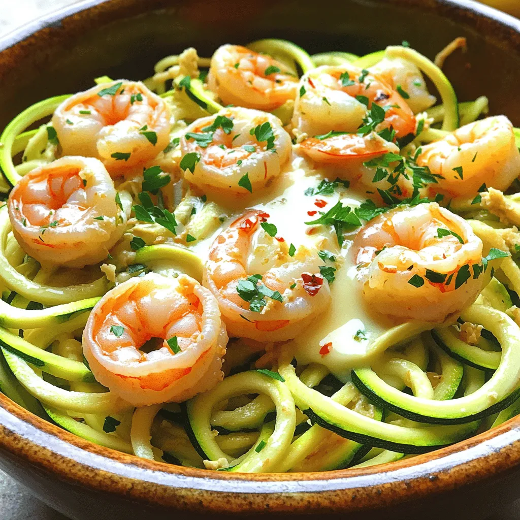 Garlic Butter Shrimp Zoodle Quick and Easy Dinner