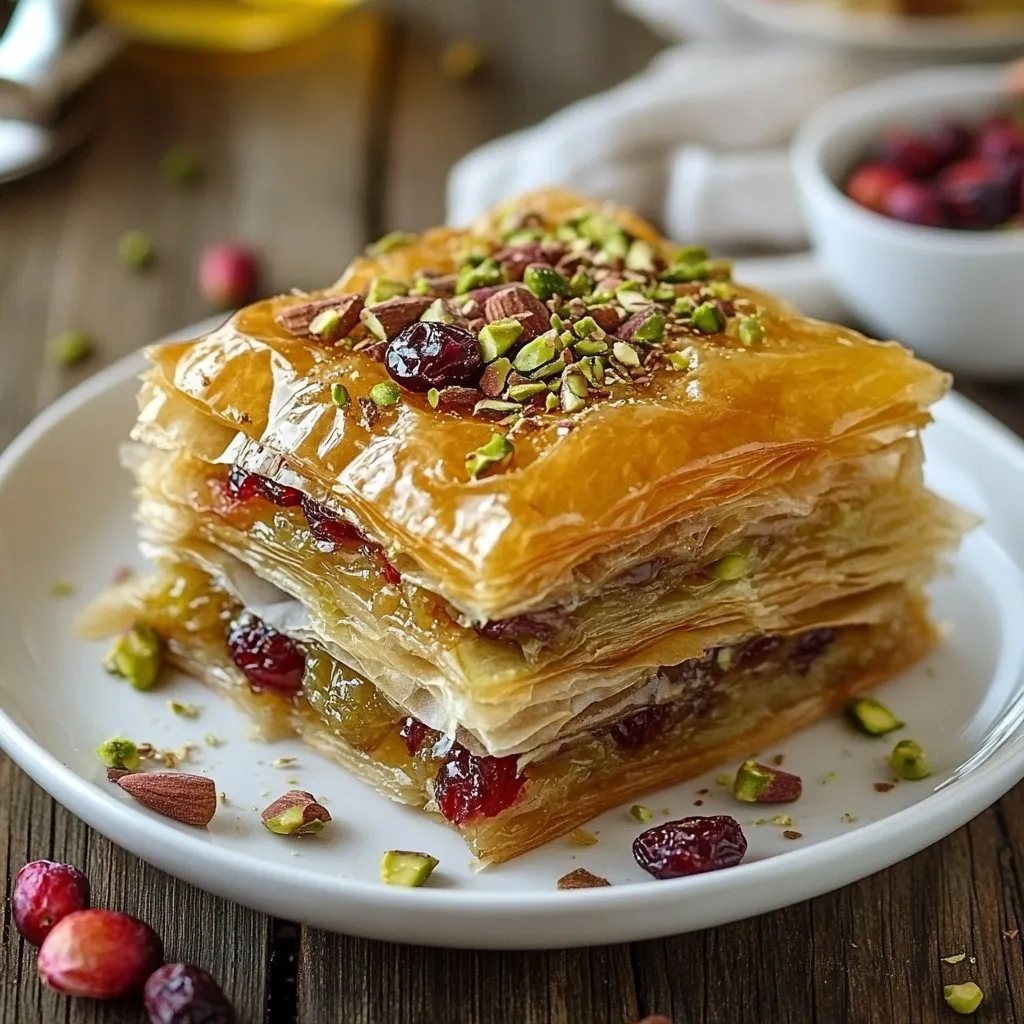 Cranberry Pistachio Baklava Easy and Delicious Recipe