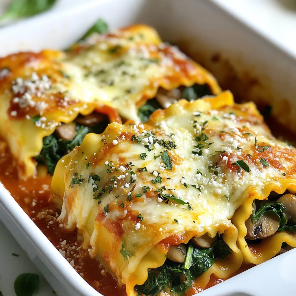 Mushroom Spinach Lasagna Rolls Simple and Flavorful Dish