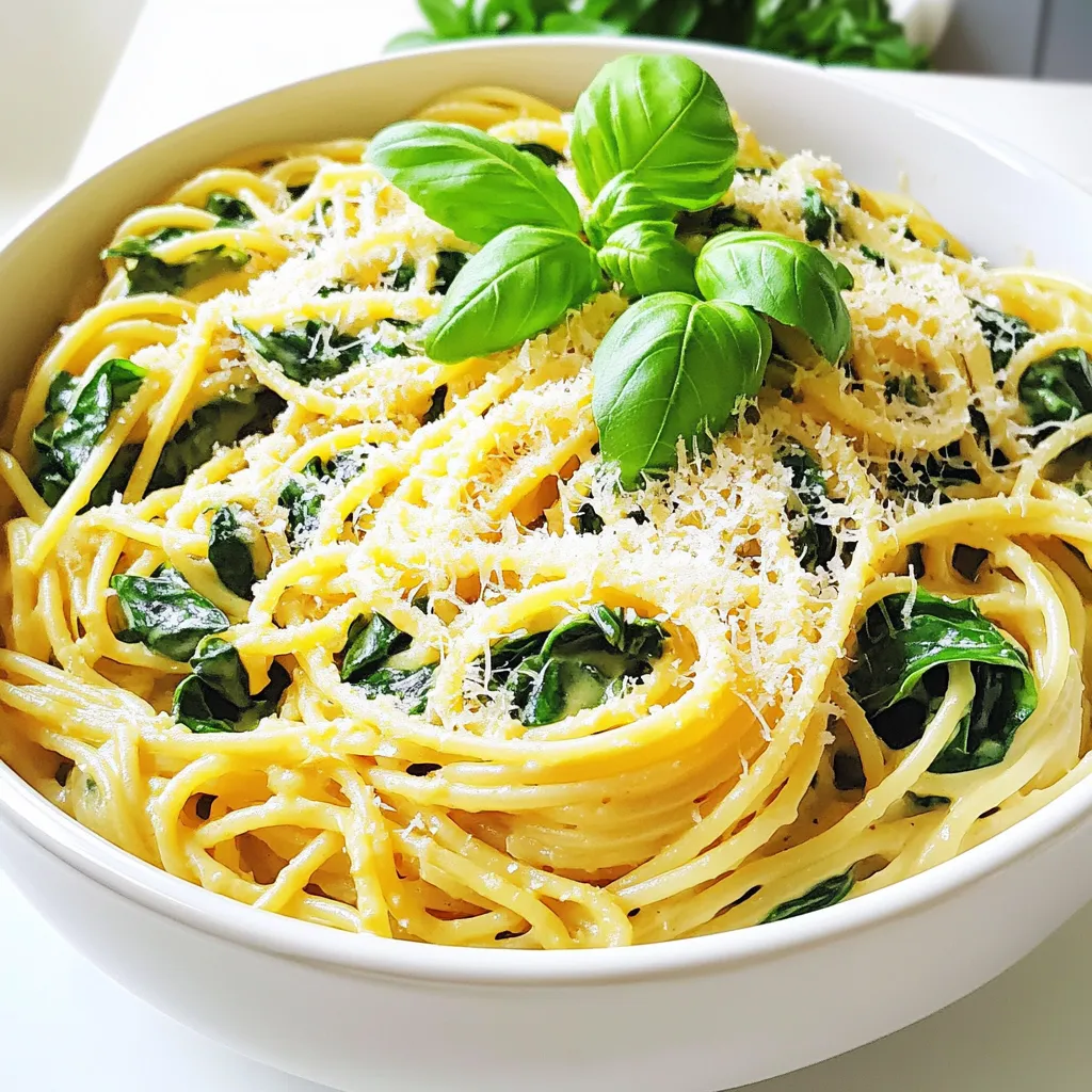 Creamy Garlic Spinach Pasta One Pot Delightful Dish