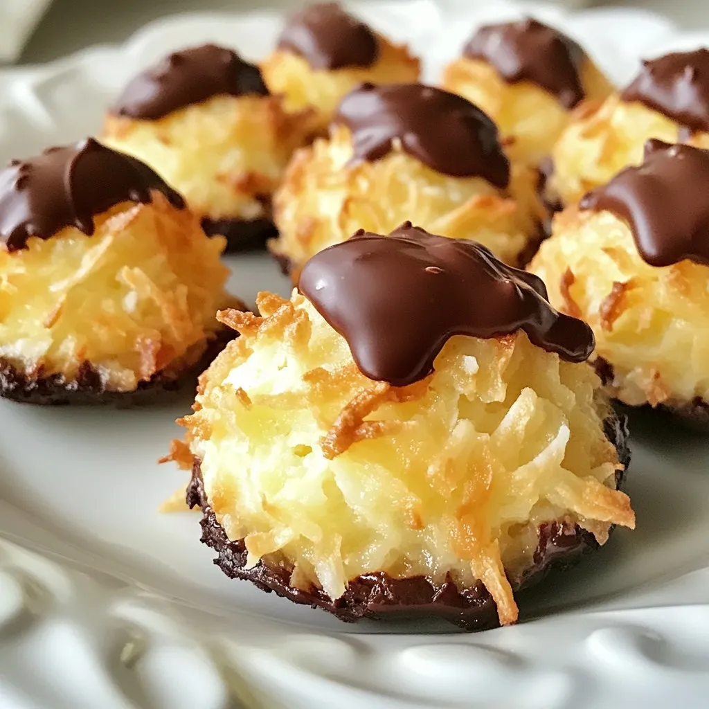 Chocolate Dipped Coconut Macaroons Delicious Treat