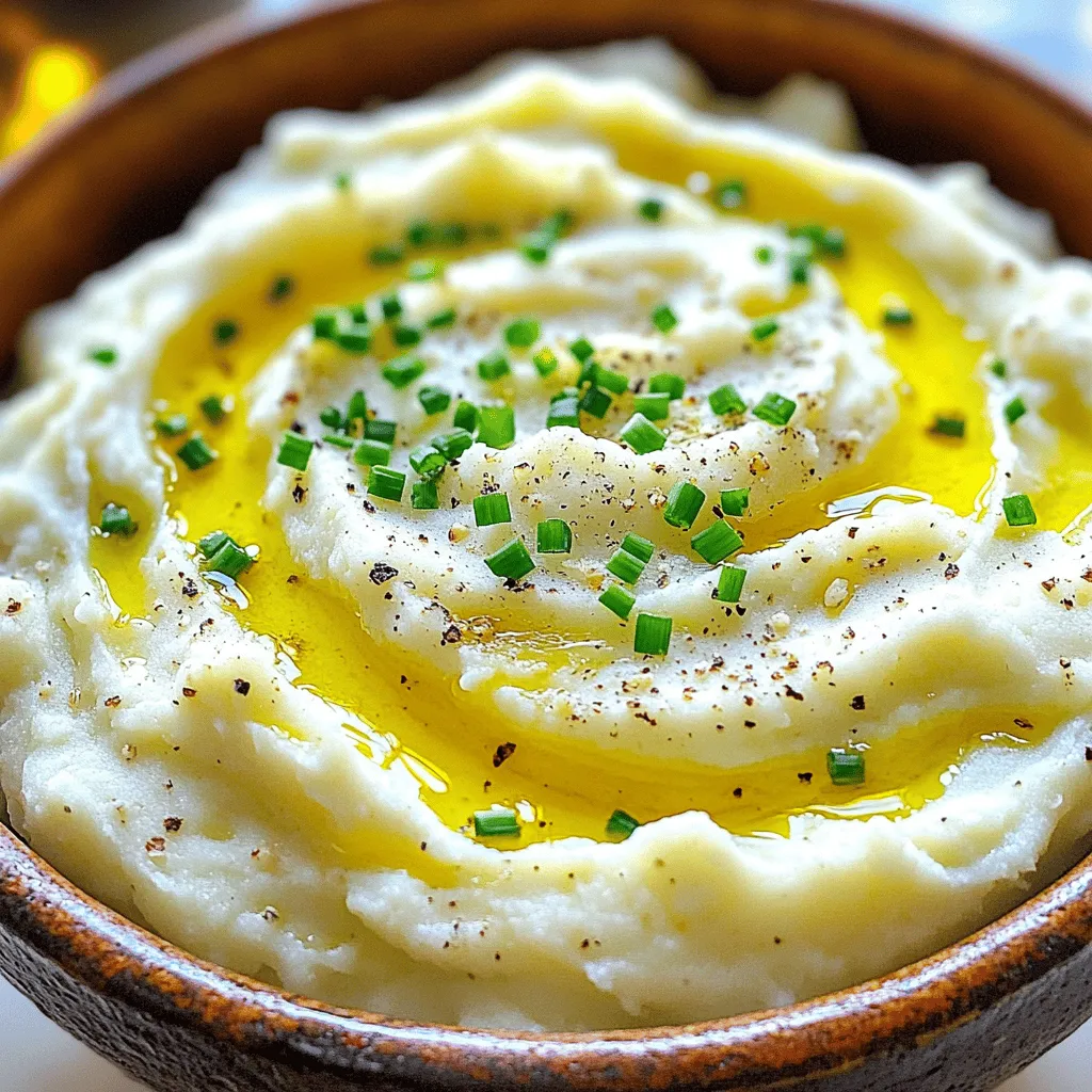 Roasted Garlic Mashed Cauliflower Creamy Delight