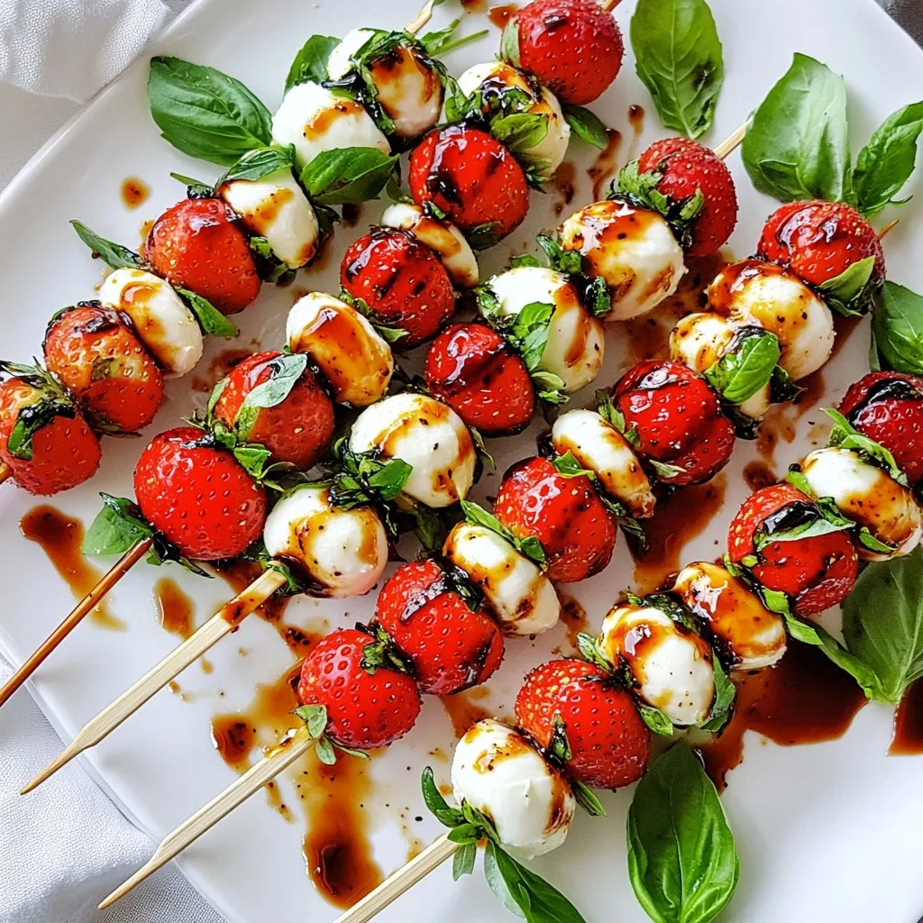 Strawberry Basil Mozzarella Skewers Tasty Summer Bite