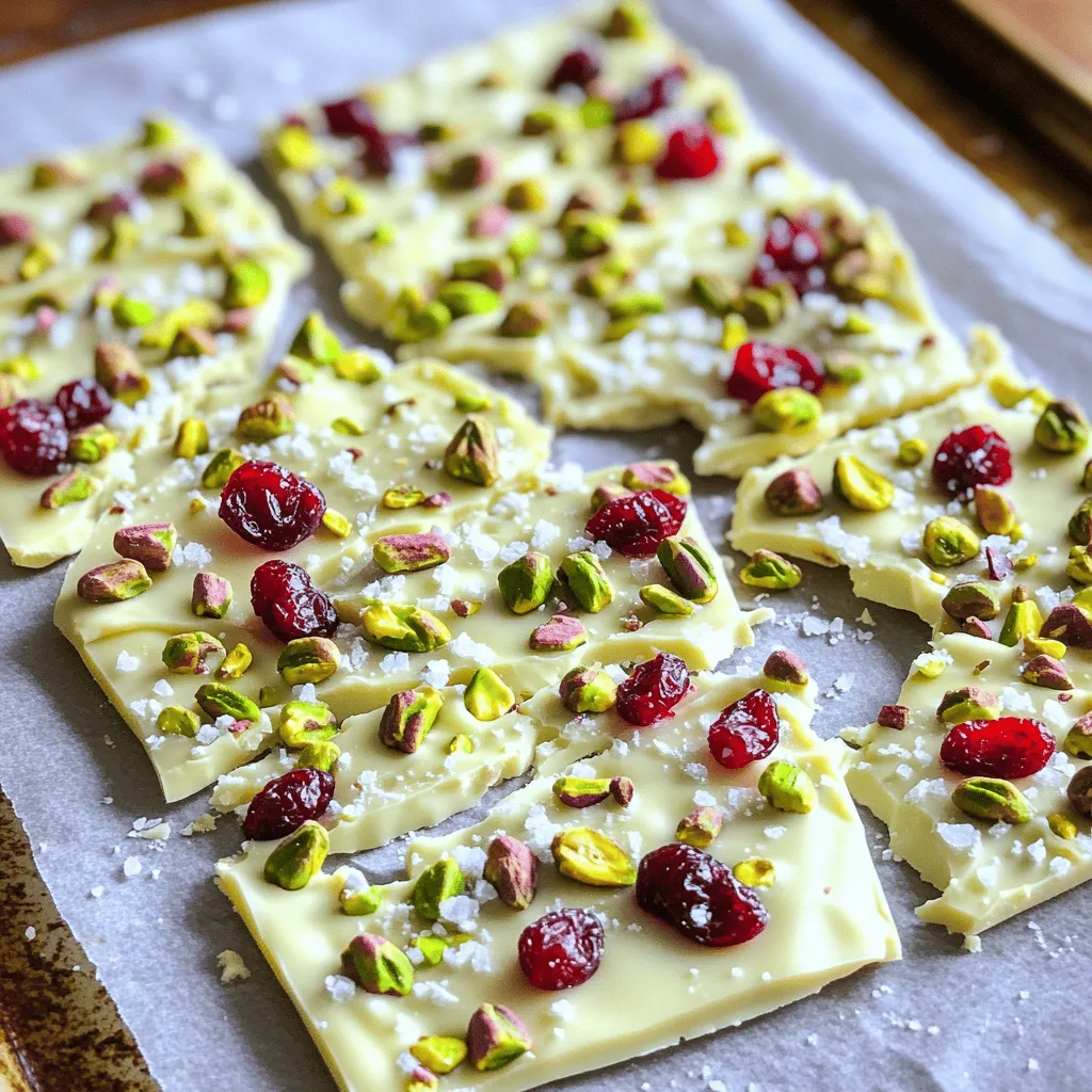 No Bake Pistachio White Chocolate Bark Delight