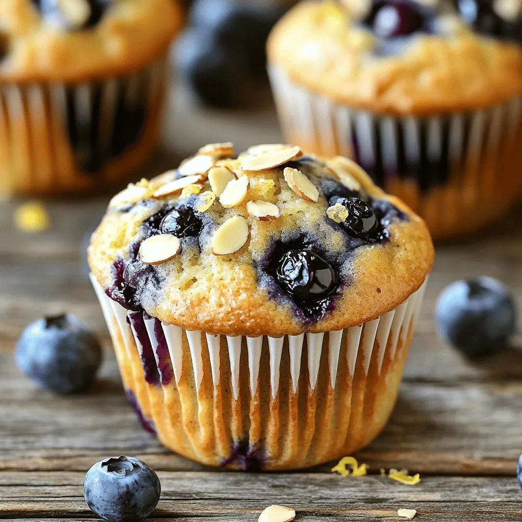 Bakery Style Blueberry Almond Muffins Easy and Tasty