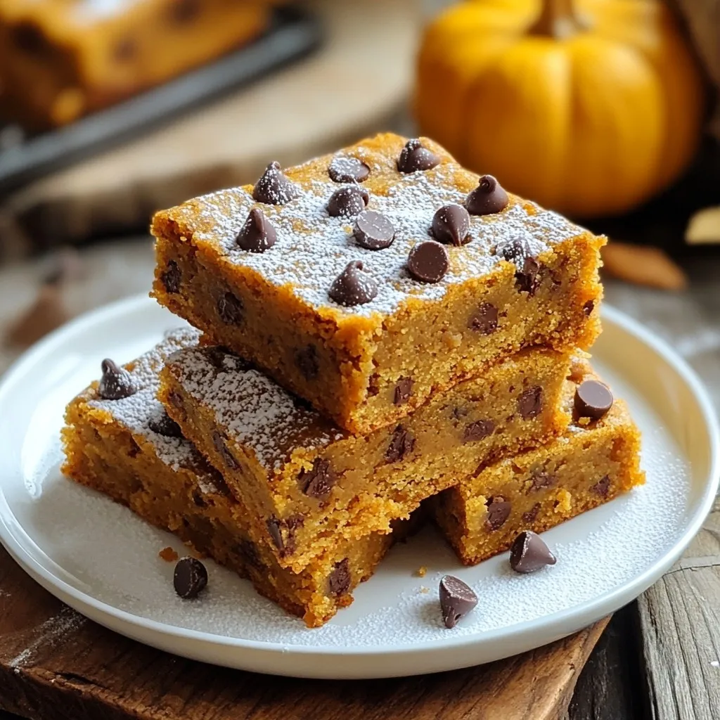 Chocolate Chip Pumpkin Blondies Irresistible Treat
