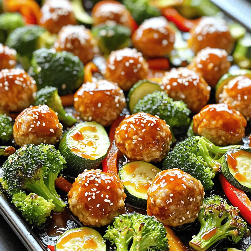 Sheet-Pan Sweet Chili Chicken Meatballs and Veggies Delight