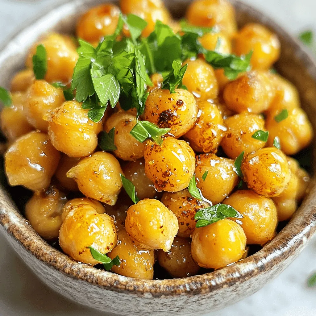 Honey Garlic Roasted Chickpeas Tasty Snack Idea