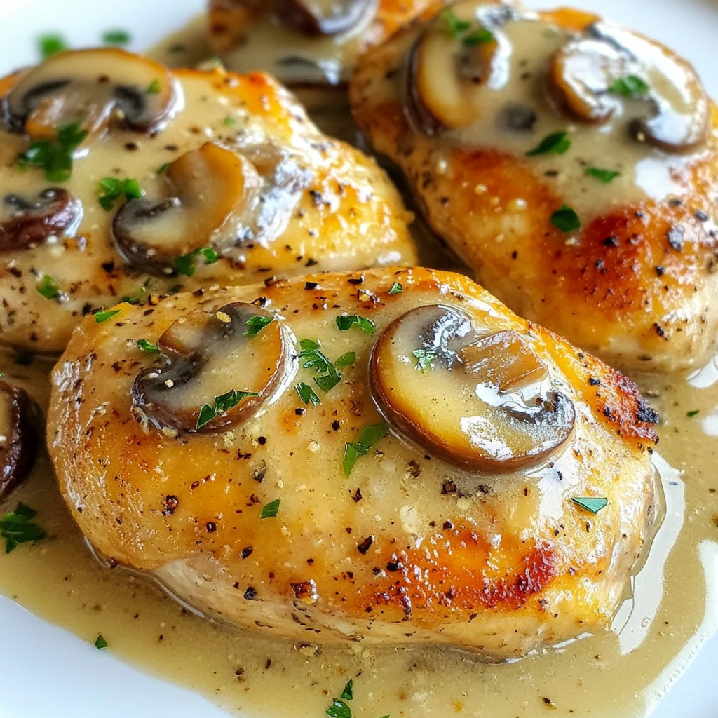 Creamy Garlic Mushroom Chicken Dinner Delight