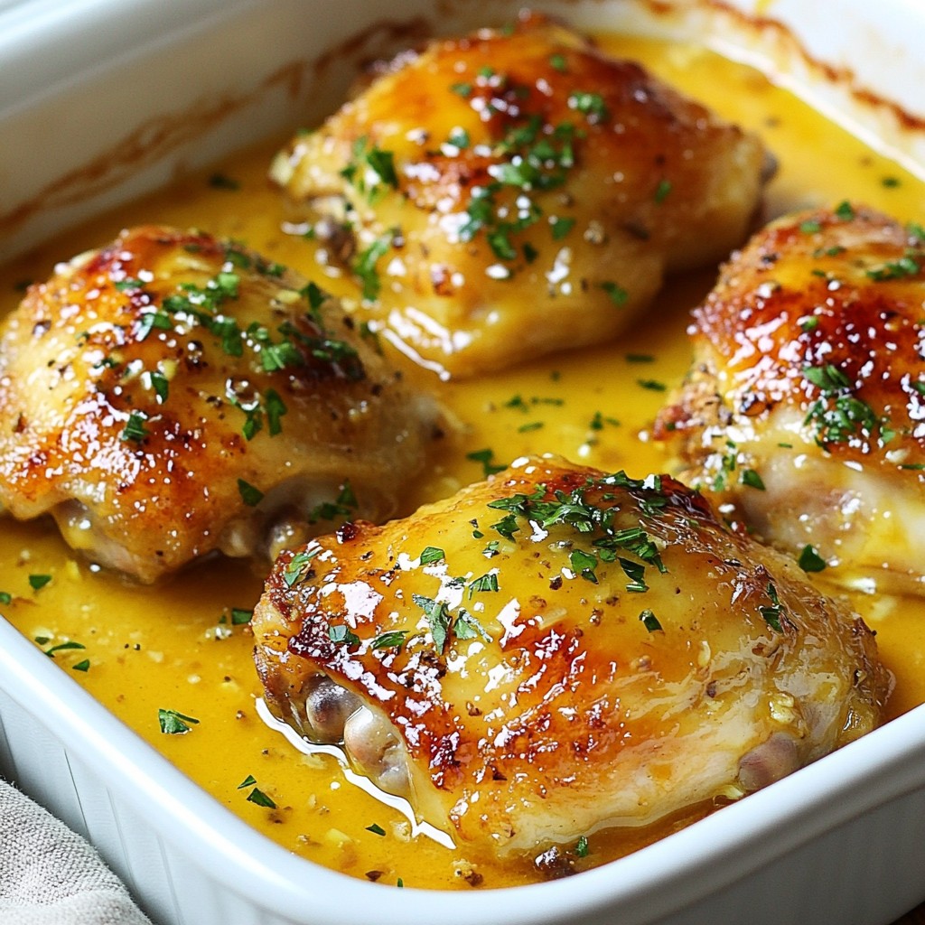Busy Night Baked Honey Mustard Chicken Thighs Easy Dish