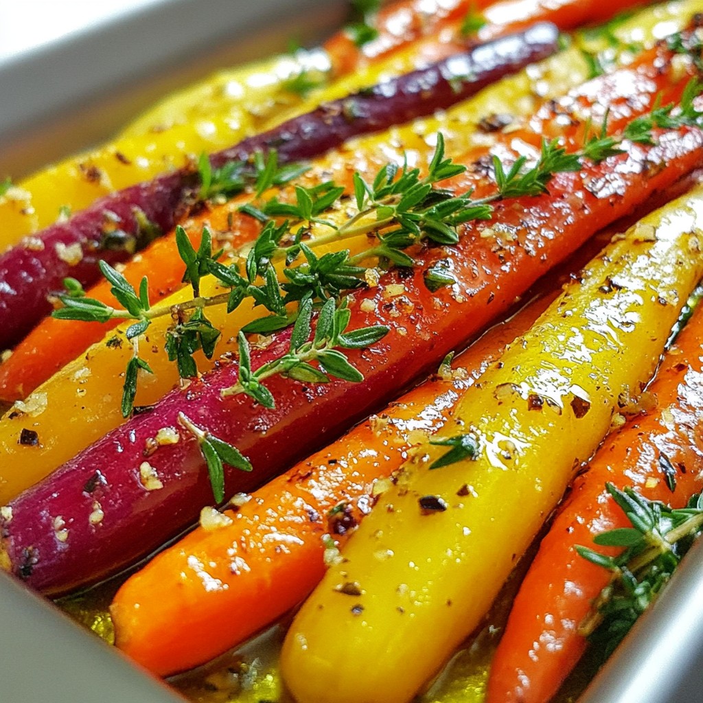 Garlic Herb Roasted Rainbow Carrots Flavorful Side Dish