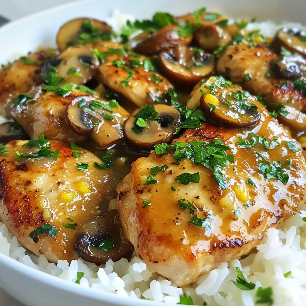 Flavorful Busy Night Garlic Mushroom Chicken Skillet